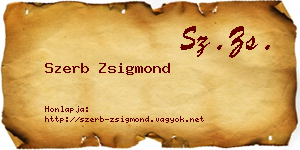 Szerb Zsigmond névjegykártya